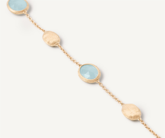 Marco Bicego 18k Yellow Gold Oval Aquamarine & Gold Bracelet