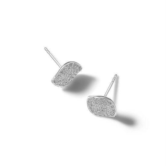 Ippolita Small Diamond Flower Stud Earrings in Sterling Silver
