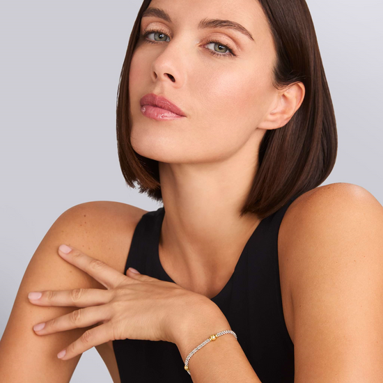 Lagos Two-Tone Station Bracelet - 3mm