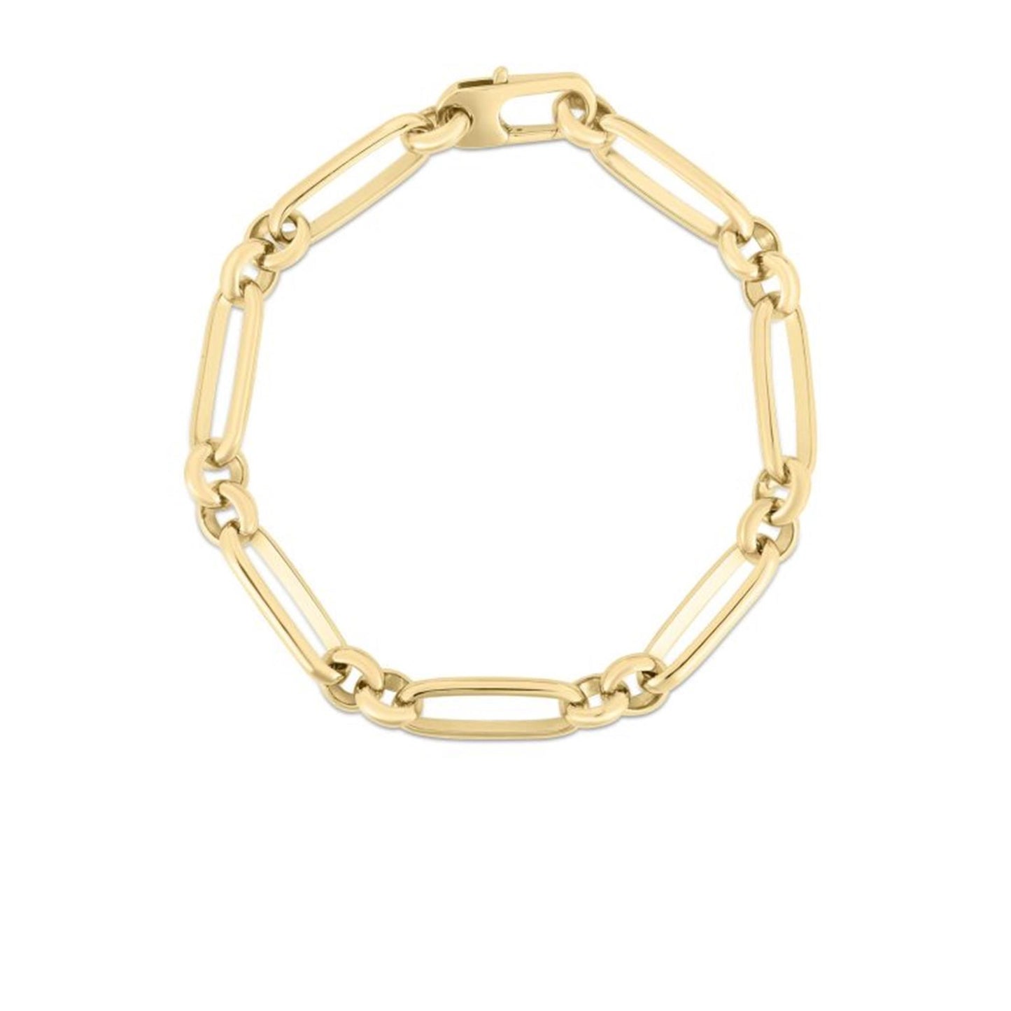 Roberto Coin Mixed Link Bracelet in 18k Gold