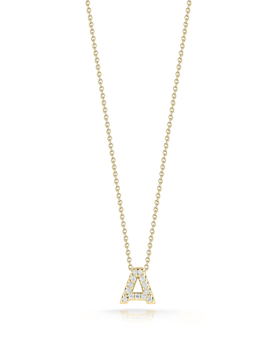 Roberto Coin Gold Diamond Love Letter A Necklace – Thomas Markle Jewelers