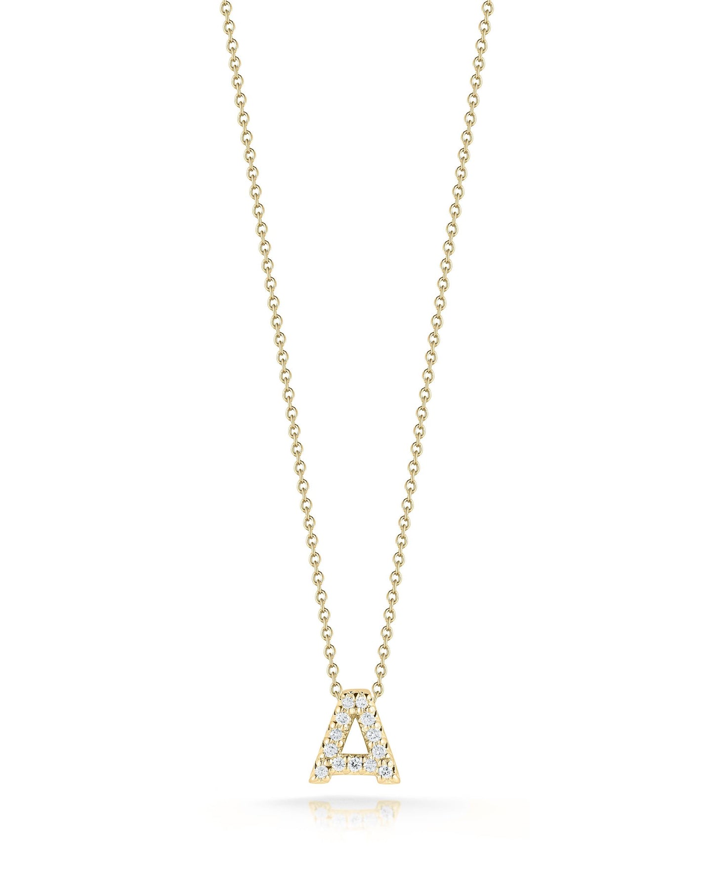 Roberto Coin Gold Diamond Love Letter A Necklace