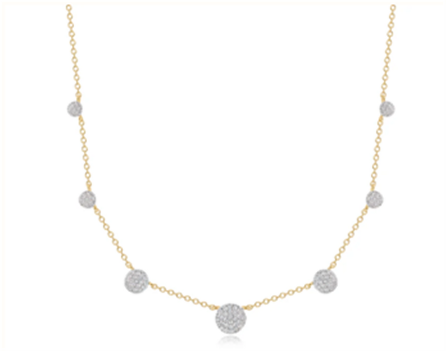 Phillips House Affair Diamond Seven Station Micro Graduated Infinity Necklace in 14k Yellow Gold
