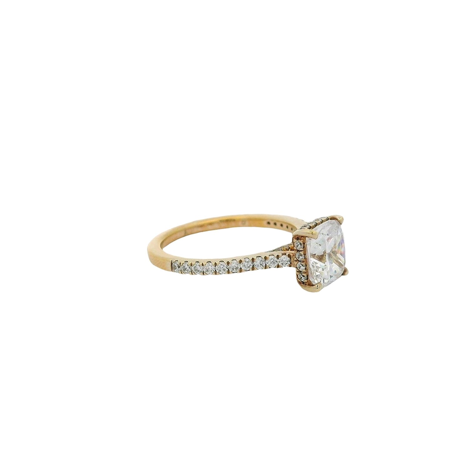 Cushion Cut w/ Hidden Halo Engagement Ring Setting  in 18k Rose Gold & 0.38ct Diamonds