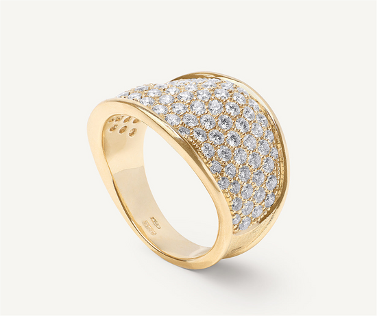 Marco Becego Lunaria Diamond Pavé Statement Ring in 18k Yellow Gold