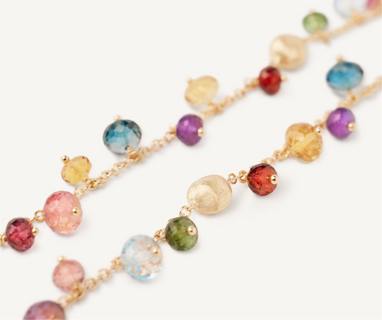 Marco Bicego Africa Multicolored Gemstone Charm Necklace