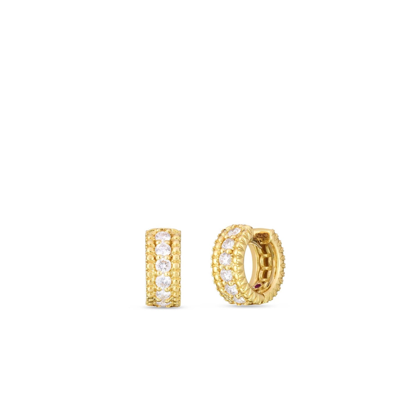 Roberto Coin Siena Diamond Huggie 14mm Earrings in 18k Gold