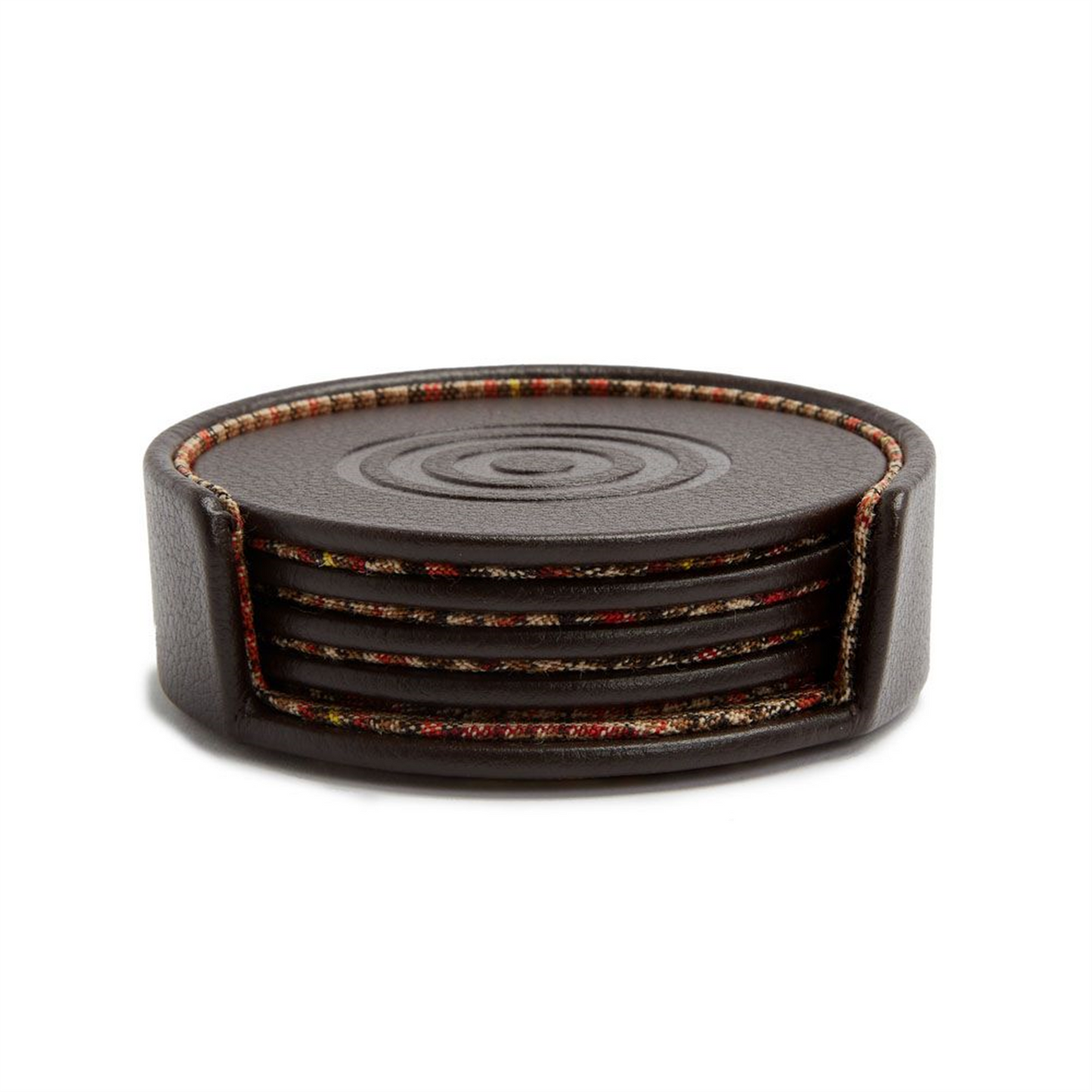 WOLF WM Brown Set of 4 Coasters with Case