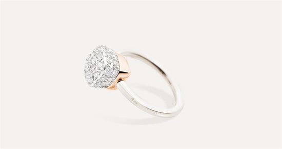 Pomellato Nudo Petit Diamond Ring in 18k White & Rose Gold