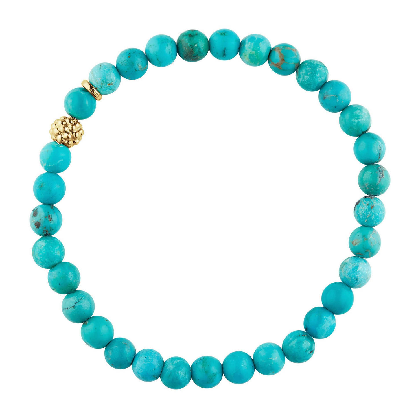 Lagos Turquoise Gold Station Bead Bracelet