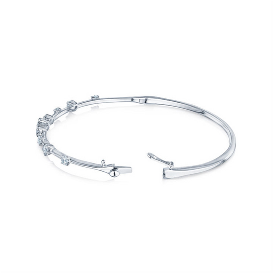 Kwiat Starry Night Bangle with Star-Set Diamonds in 18k White Gold