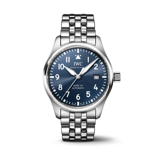 IWC Shaffhausen Pilot's Watch Mark XX with Blue Dial & Steel Strap