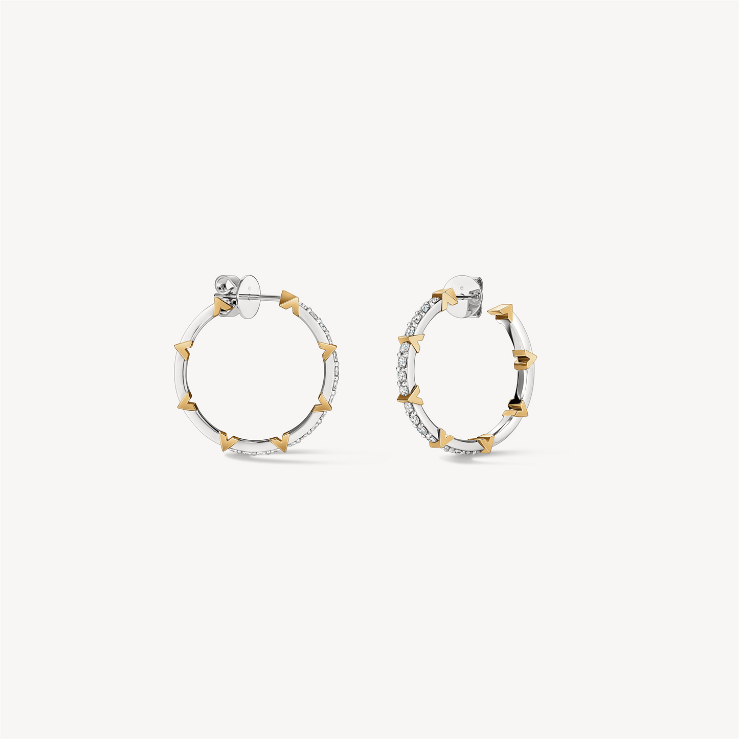 Hearts On Fire Copley Pave Diamond Hoop Earrings in 18k Two-Tone Gold