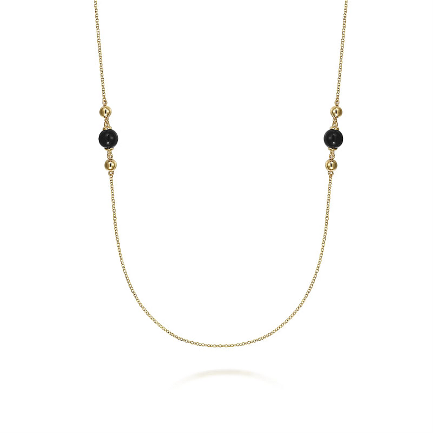 Gabriel & Co. Gold Onyx & Bujukan Bead Station Necklace