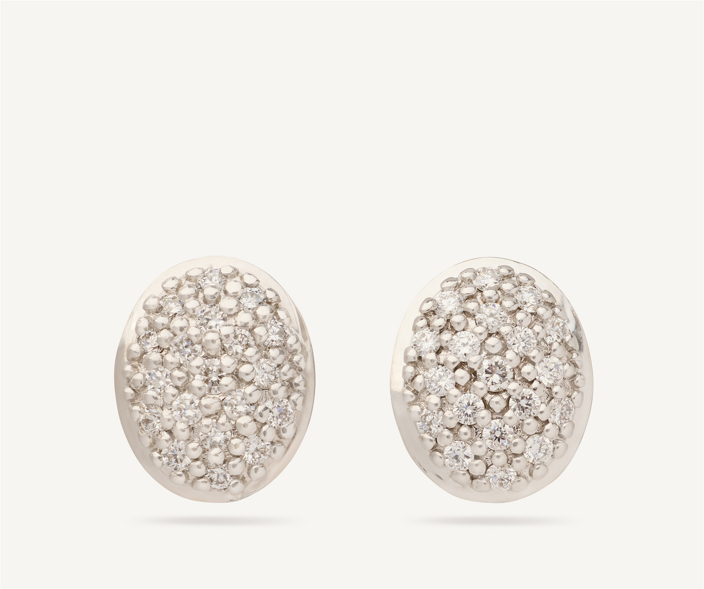 Marco Bicego Siviglia Oval Diamond Pave Stud Earrings in 18k Two-Tone Gold