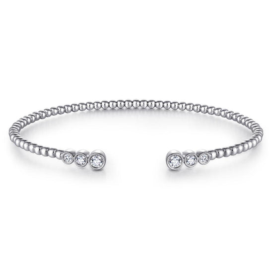 Gabriel & Co. Bujukan Bead Split Cuff Bracelet with Bezel Set Diamonds