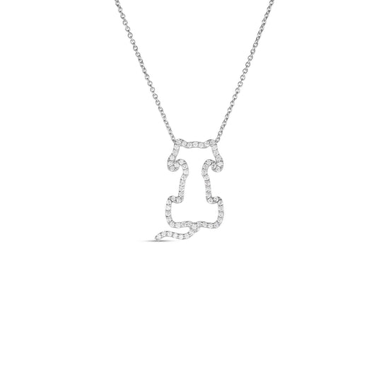 Roberto Coin Diamond Scottie Dog Necklace in 18k White Gold