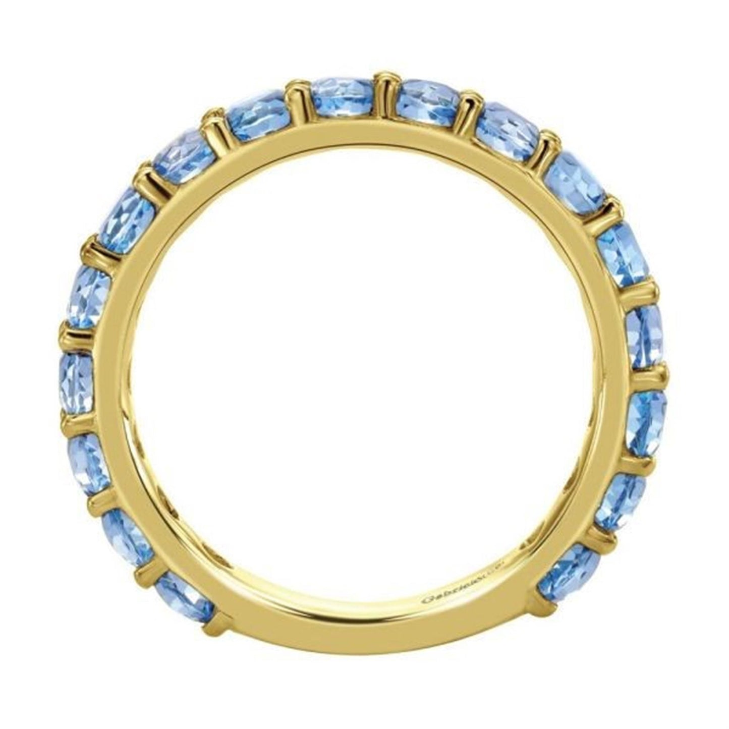 Gabriel & Co. Gold & Blue Topaz Stackable Ring