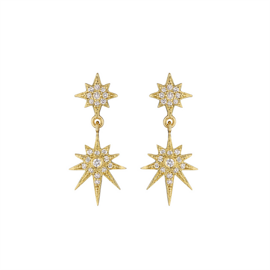 Penny Preville Petite Double Starburst Drop Earrings