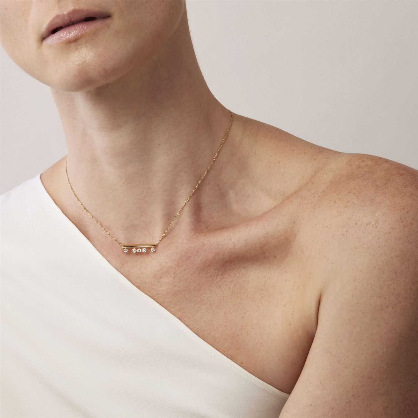 Hearts On Fire Barre Floating Diamond Necklace in 18k White Gold