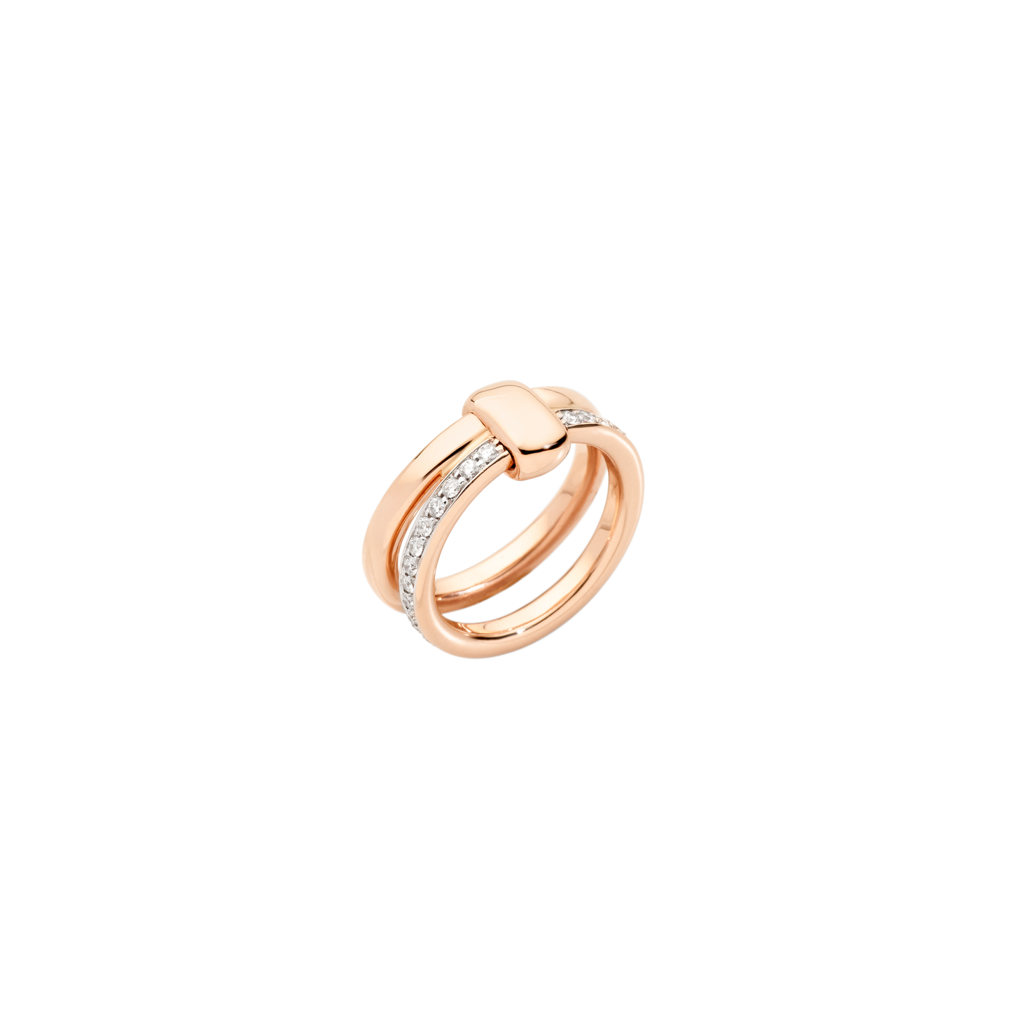 Pomellato Toether Diamond Ring in 18k Rose Gold