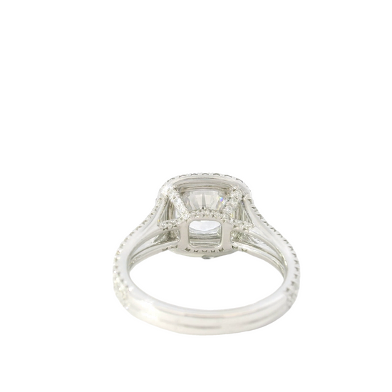 Couture Double Diamond Halo & Split Diamond Sides Engagement Ring Setting
