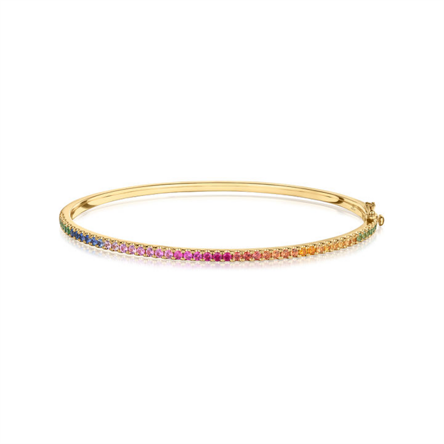 Kwiat 18k Gold Stackable Bangle with Rainbow Gemstones, 2.10 mm