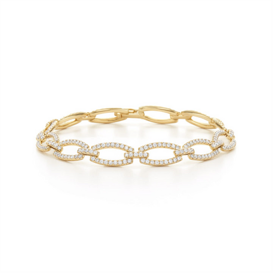 Kwiat Madison Avenue 18k Gold Link Bracelet with Diamonds