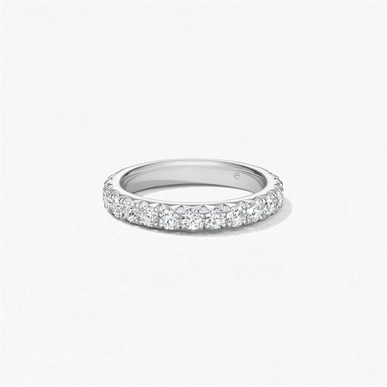 The Hearts on Fire Platinum Vela French Cut 1/2ct Pavé Band