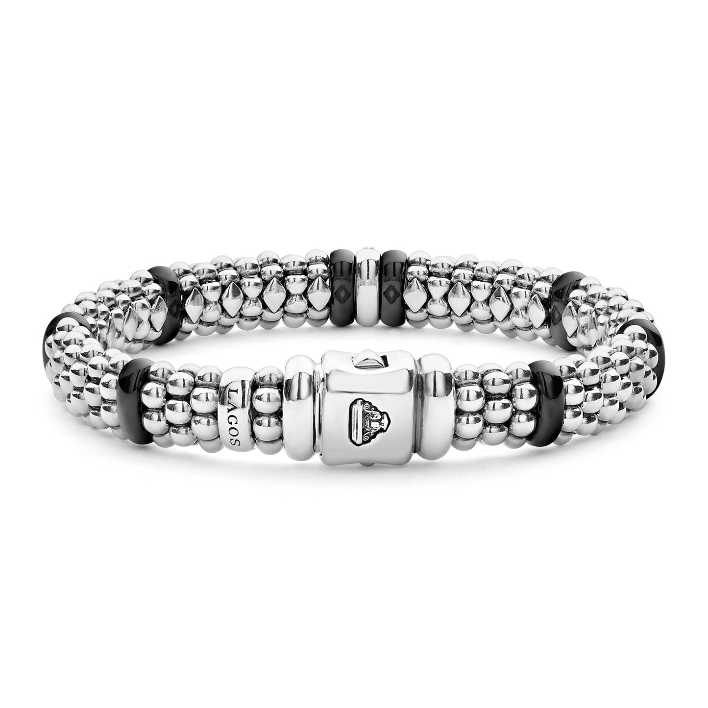 Lagos Black Single Station Diamond Caviar Bracelet