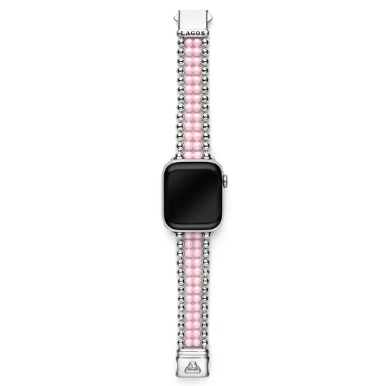 Lagos Pink Ceramic and Stainless Steel Infinite Watch Bracelet - 38-45mm