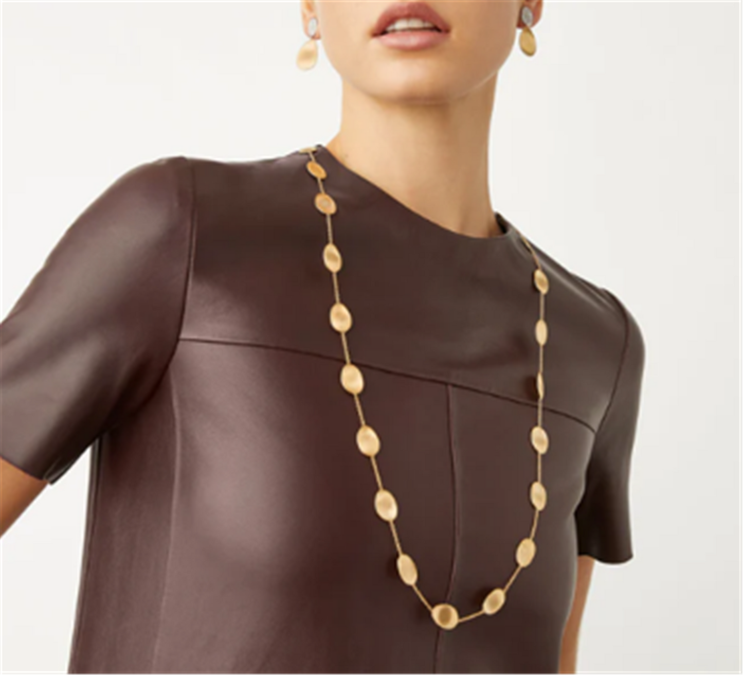 Marco Bicego Lunaria Long Petal Necklace in 18k Gold