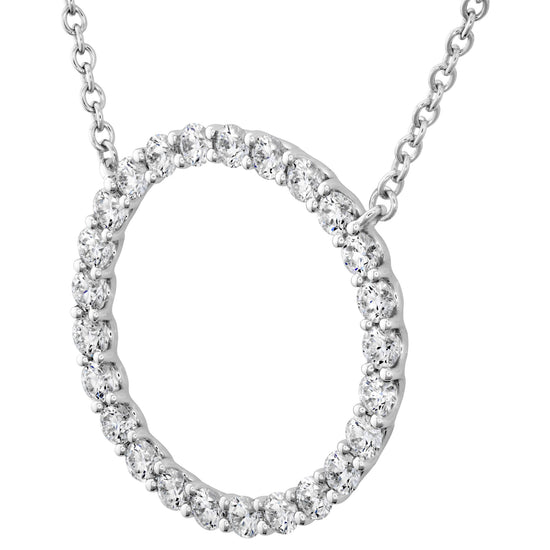 Hearts on Fire Large Signature Diamond Circle Pendant in 18k White Gold