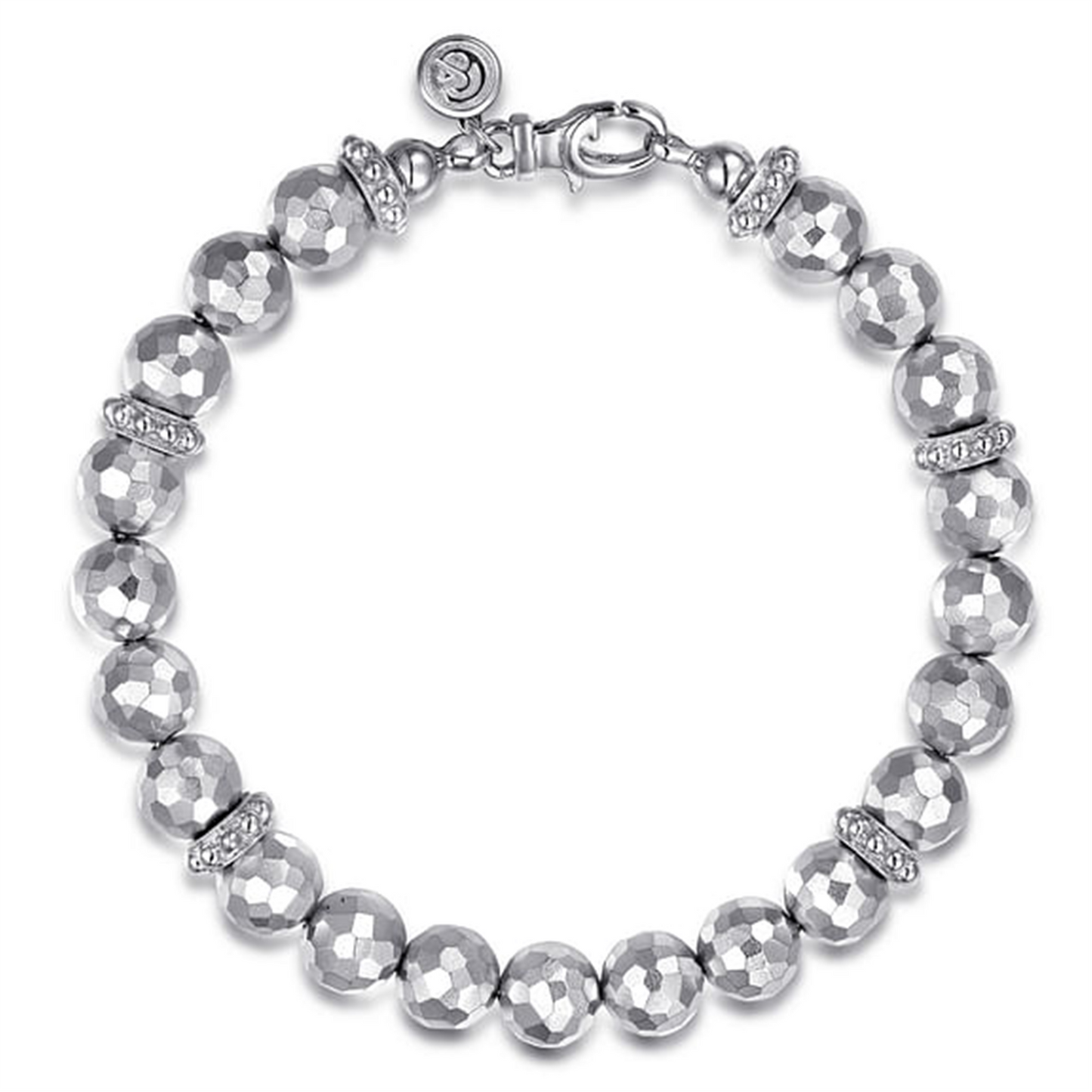 Gabriel & Co. 8mm Sterling Silver Faceted Bead Bracelet