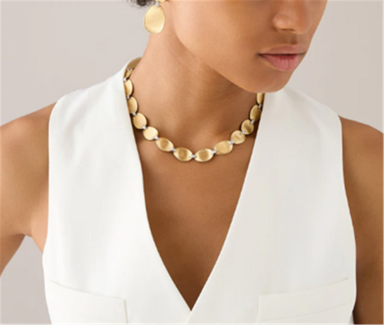 Marco Bicego Lunaria Short Station Necklace in 18k Gold