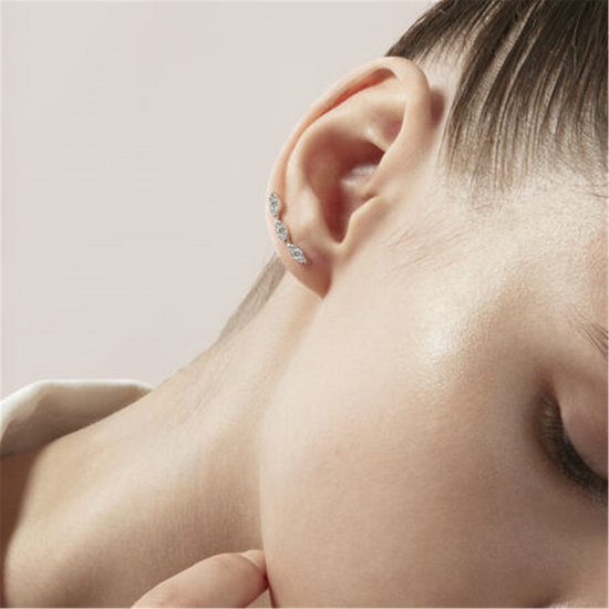 Hearts On Fire Aerial Marquise Ear Climbers in 18k Rose Gold