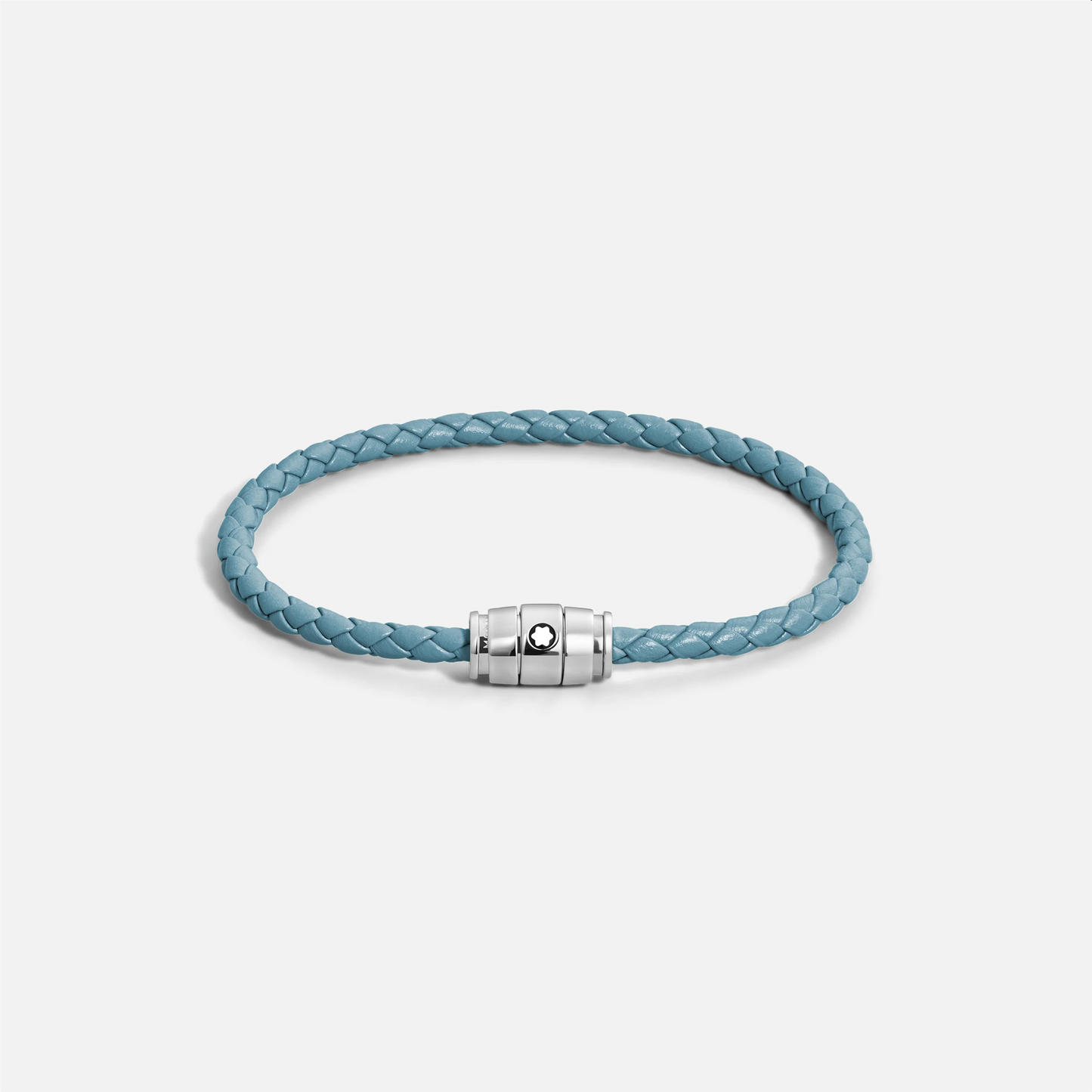 Montblanc Bracelet Steel 3 Rings Meisterstück Collection in Smoky Blue Leather