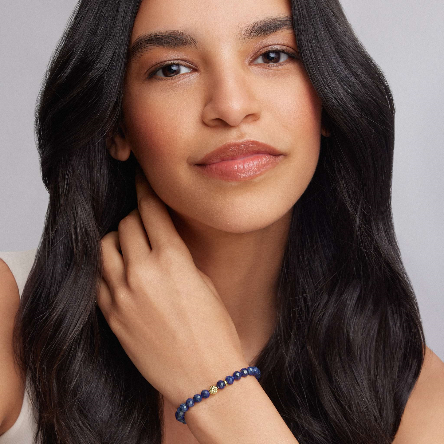 Lagos Lapis Gold Station Bead Bracelet