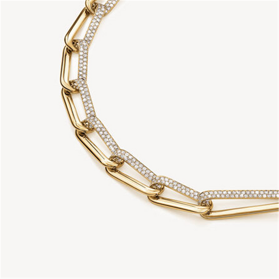 Hearts on Fire Inside / Out Elongated Diamond Link Necklace in 18k Gold