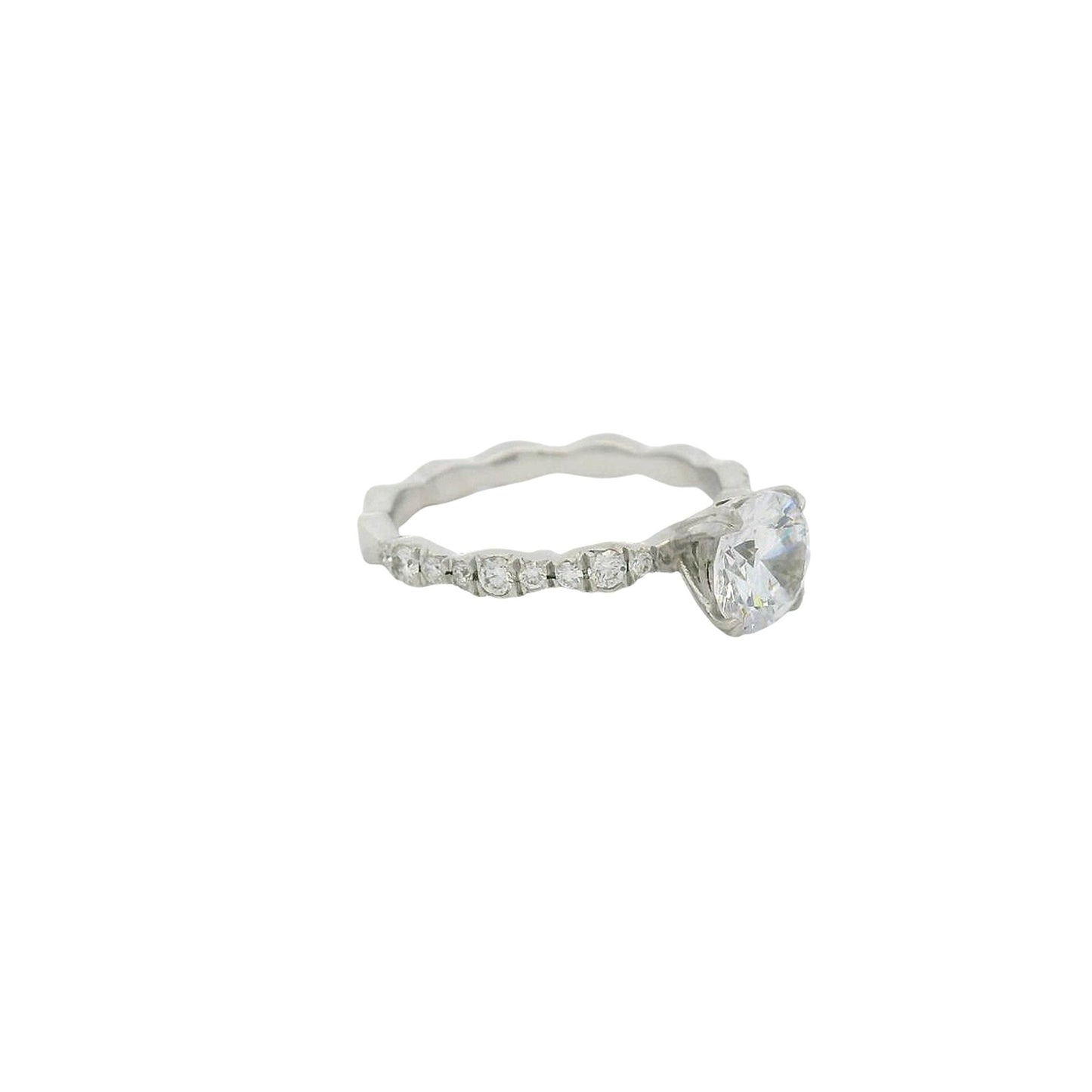CoutureScalloped Diamond Sides Semi-Mount Enagement Ring