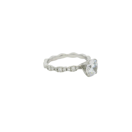 CoutureScalloped Diamond Sides Semi-Mount Enagement Ring
