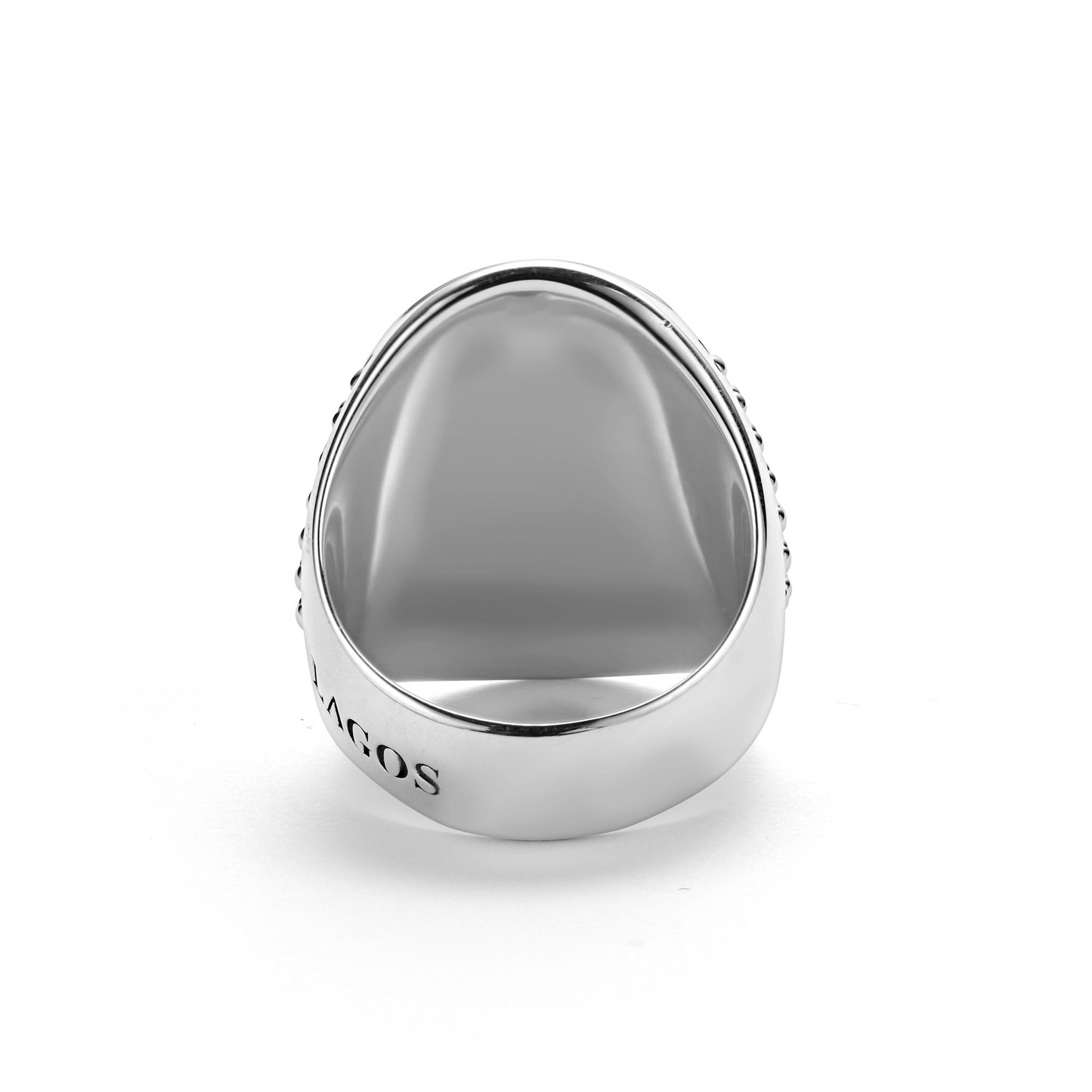 Lagos Silver Skull Signet Ring in Sterling Silver