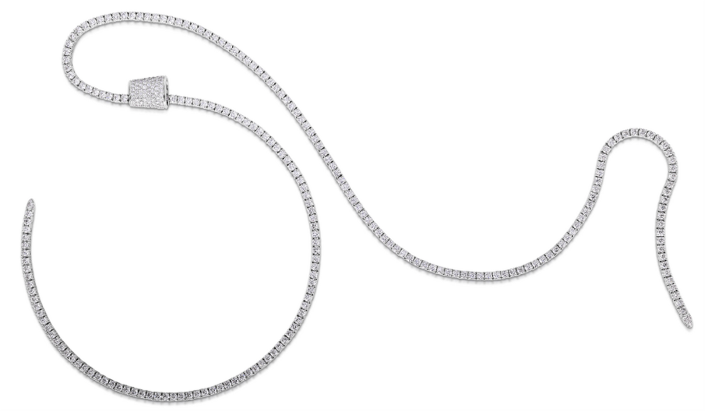 Roberto Coin Diamond Double Lariat Necklace in 18k White Gold