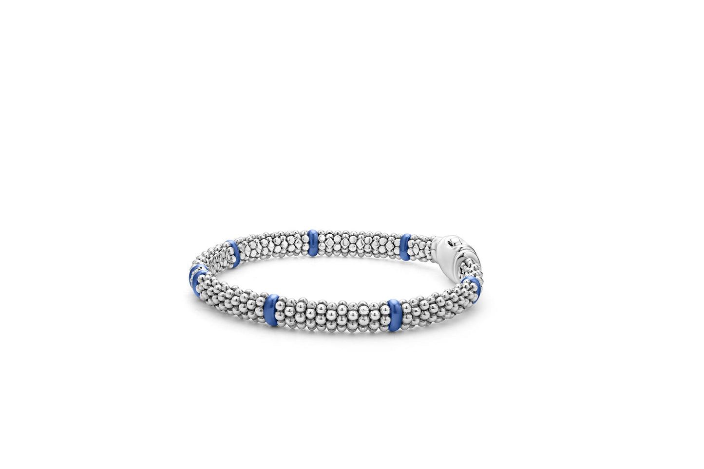 Lagos Ultramarine Single Station Diamond Caviar Bracelet