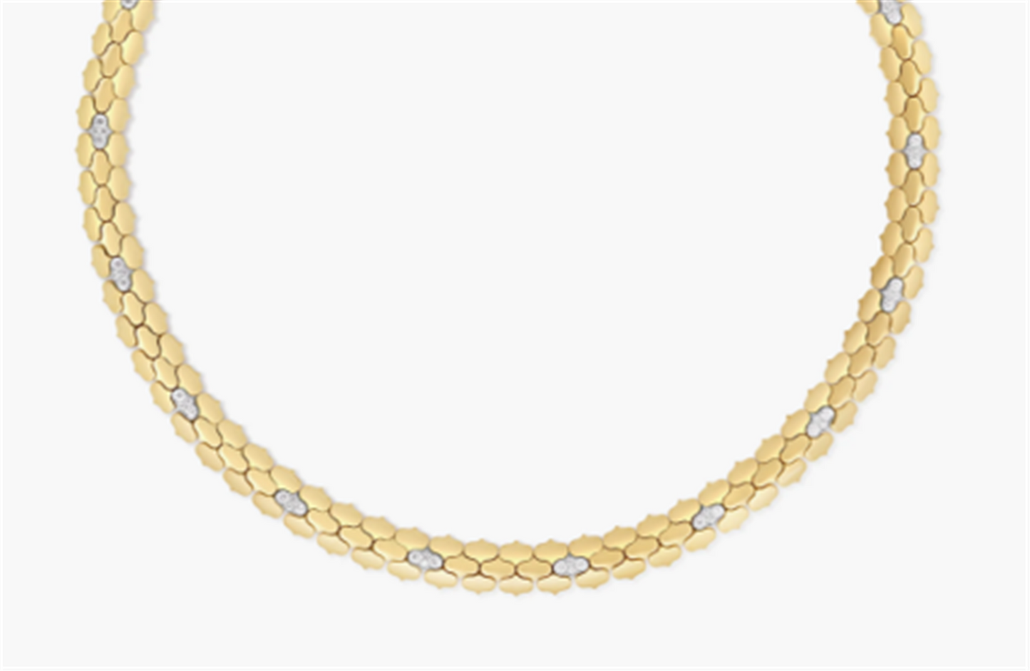 Roberto Coin Cobra Diamond Collar Necklace in 18k Gold