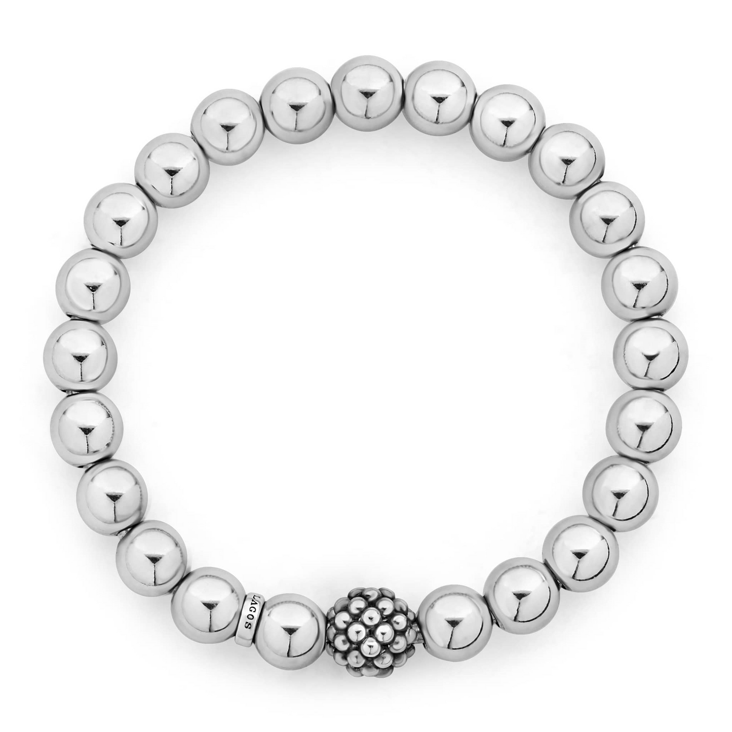 Lagos Stretch Silver Bead Bracelet
