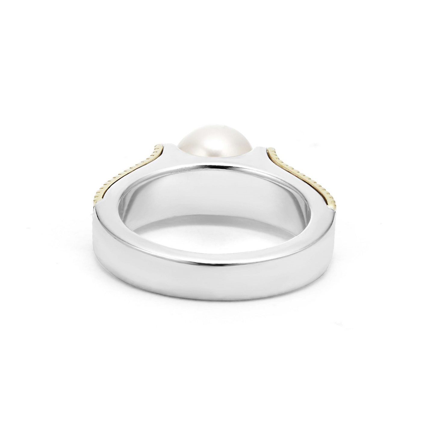 Lagos Two-Tone Caviar Pearl Ring in Sterling Silver and 18k Gold