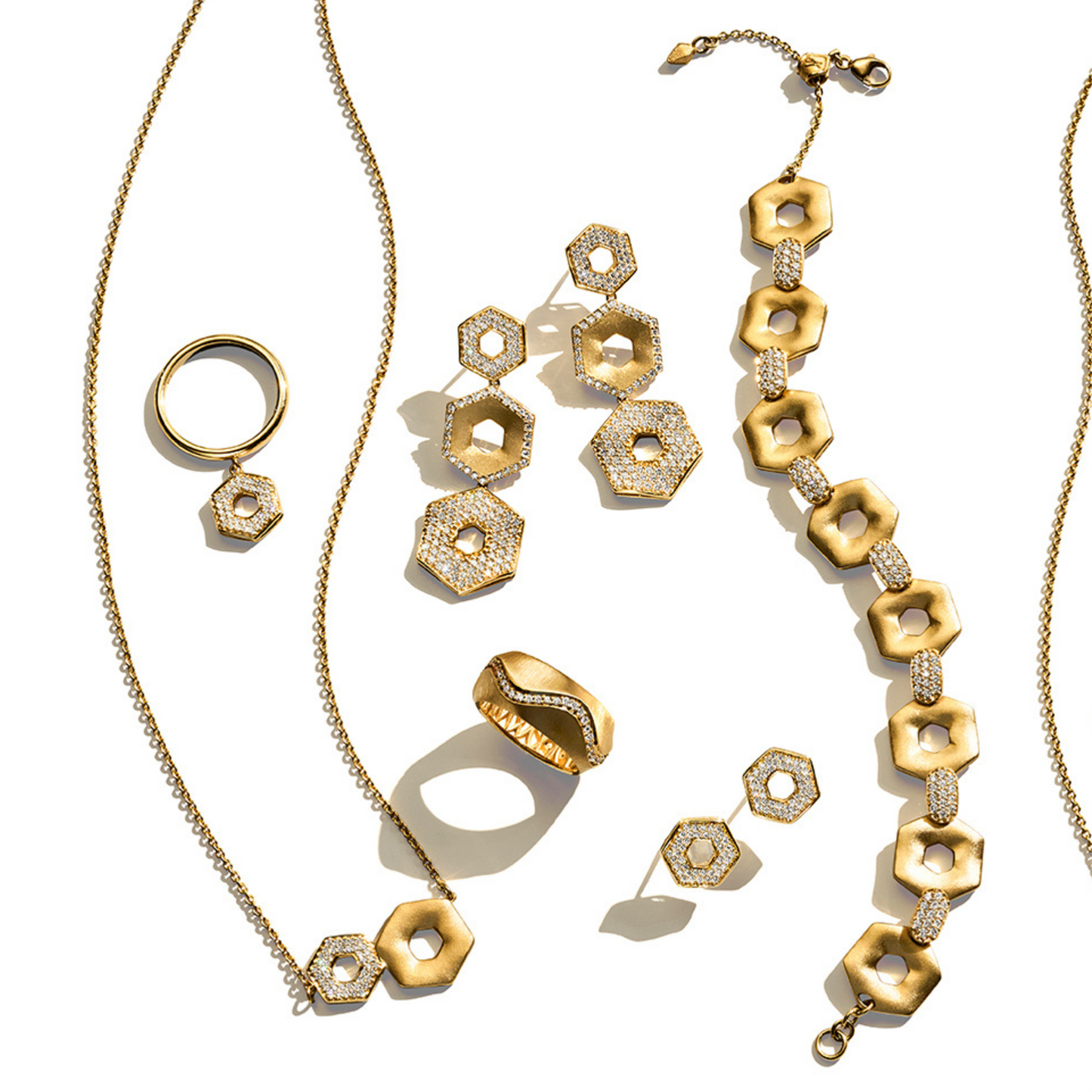 Jamie Turner Eclipse Studs with Diamonds in 18k Yellow Gold