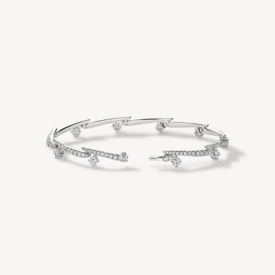 Hearts on Fire Vela Crossover Diamond Pave Bracelet in 18k White Gold