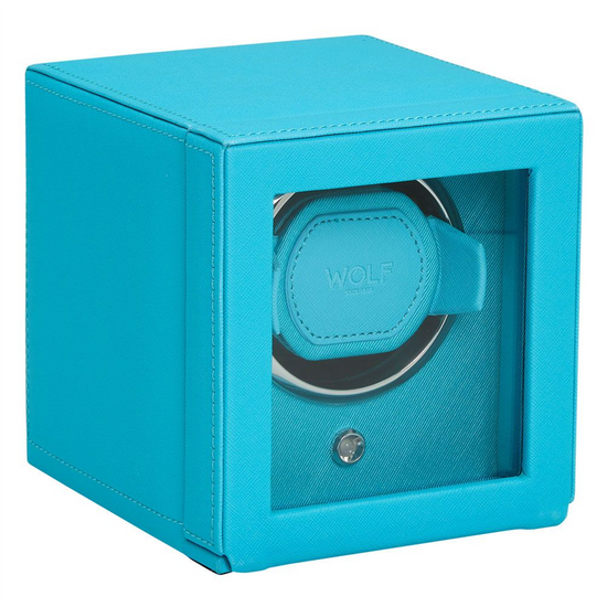 WOLF Turquoise Cub Single Watch Winder w/ Cover